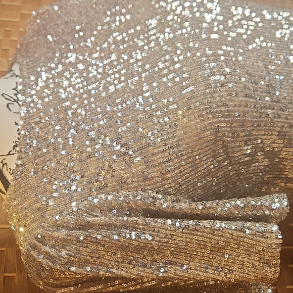 HILARY RADLEY Sz XS Special Ocassion, Spring Summer Wedding Gold Sequins Dress - Picture 8 of 9